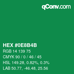 Farbcode: HEX #0E8B4B | qconv.com