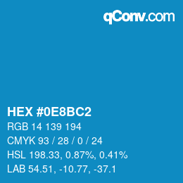 Color code: HEX #0E8BC2 | qconv.com