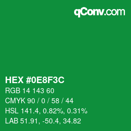 Color code: HEX #0E8F3C | qconv.com