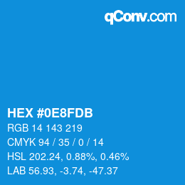 カラーコード: HEX #0E8FDB | qconv.com