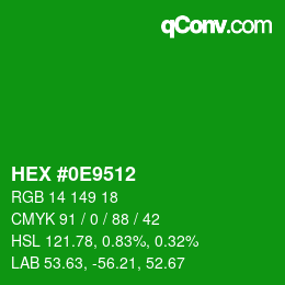 Color code: HEX #0E9512 | qconv.com