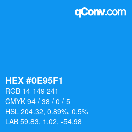 颜色代码: HEX #0E95F1 | qconv.com