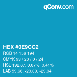 Color code: HEX #0E9CC2 | qconv.com