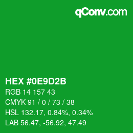 Color code: HEX #0E9D2B | qconv.com