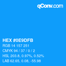 Color code: HEX #0E9DFB | qconv.com