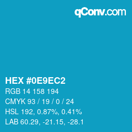 Color code: HEX #0E9EC2 | qconv.com