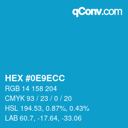 Color code: HEX #0E9ECC | qconv.com