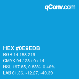 Color code: HEX #0E9EDB | qconv.com