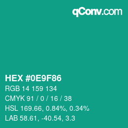 Color code: HEX #0E9F86 | qconv.com