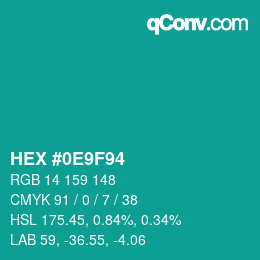 Color code: HEX #0E9F94 | qconv.com