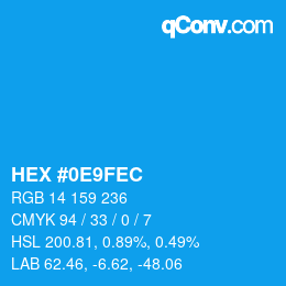 Color code: HEX #0E9FEC | qconv.com