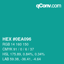 Color code: HEX #0EA096 | qconv.com