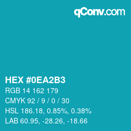 Color code: HEX #0EA2B3 | qconv.com