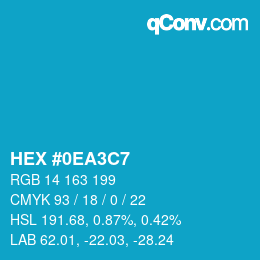 Color code: HEX #0EA3C7 | qconv.com