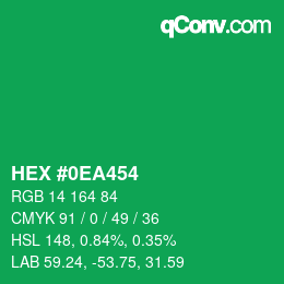 Color code: HEX #0EA454 | qconv.com