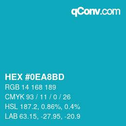 カラーコード: HEX #0EA8BD | qconv.com