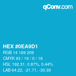 カラーコード: HEX #0EA9D1 | qconv.com