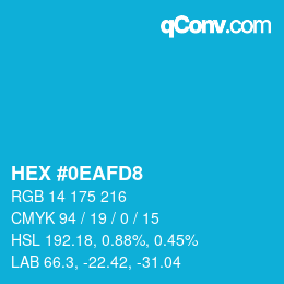 Color code: HEX #0EAFD8 | qconv.com