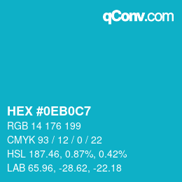 Color code: HEX #0EB0C7 | qconv.com