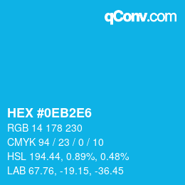 カラーコード: HEX #0EB2E6 | qconv.com