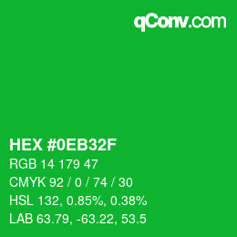Color code: HEX #0EB32F | qconv.com