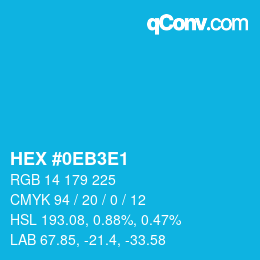 Color code: HEX #0EB3E1 | qconv.com