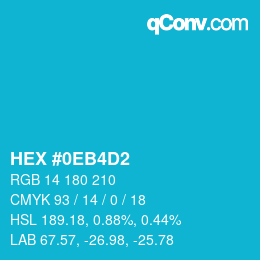 Color code: HEX #0EB4D2 | qconv.com