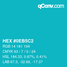Color code: HEX #0EB5C2 | qconv.com