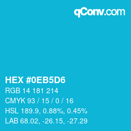 Color code: HEX #0EB5D6 | qconv.com