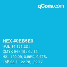 Color code: HEX #0EB5E0 | qconv.com