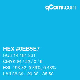 Color code: HEX #0EB5E7 | qconv.com
