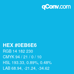 Farbcode: HEX #0EB6E6 | qconv.com