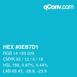 Color code: HEX #0EB7D1 | qconv.com