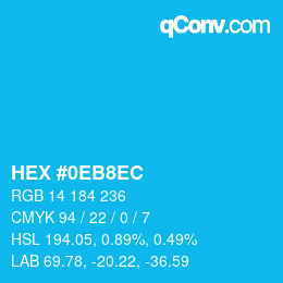 Color code: HEX #0EB8EC | qconv.com