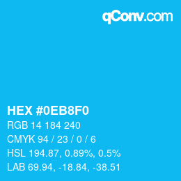 Color code: HEX #0EB8F0 | qconv.com