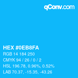 Color code: HEX #0EB8FA | qconv.com