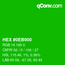 Color code: HEX #0EB900 | qconv.com