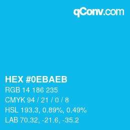 Color code: HEX #0EBAEB | qconv.com
