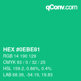 Color code: HEX #0EBE81 | qconv.com