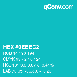 Color code: HEX #0EBEC2 | qconv.com