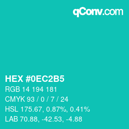 Color code: HEX #0EC2B5 | qconv.com