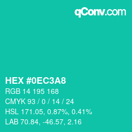 Color code: HEX #0EC3A8 | qconv.com
