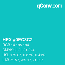 Color code: HEX #0EC3C2 | qconv.com