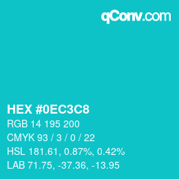 Color code: HEX #0EC3C8 | qconv.com