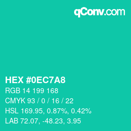 Color code: HEX #0EC7A8 | qconv.com