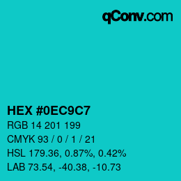 Color code: HEX #0EC9C7 | qconv.com