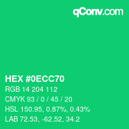 Color code: HEX #0ECC70 | qconv.com