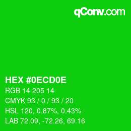 Color code: HEX #0ECD0E | qconv.com