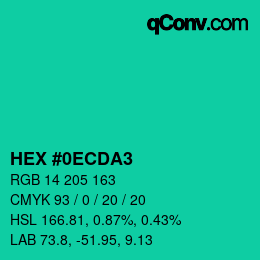 Color code: HEX #0ECDA3 | qconv.com
