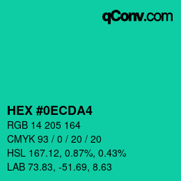 Color code: HEX #0ECDA4 | qconv.com